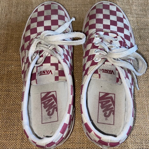 Vans checkerboard sneakers size 6.5 in red/white - Picture 6 of 8